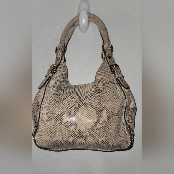 Michael Kors Beige Snake-Print Shoulder Bag - Picture 3 of 6